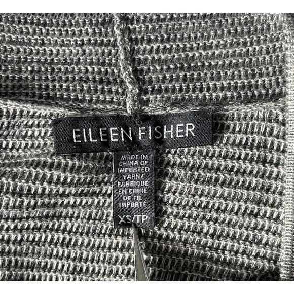 Eileen Fisher Size XXS TP Organic Cotton Blend Gray Ribbed Open Cardigan - Picture 5 of 7